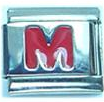 Red letter - M - 9mm Italian charm - Click Image to Close